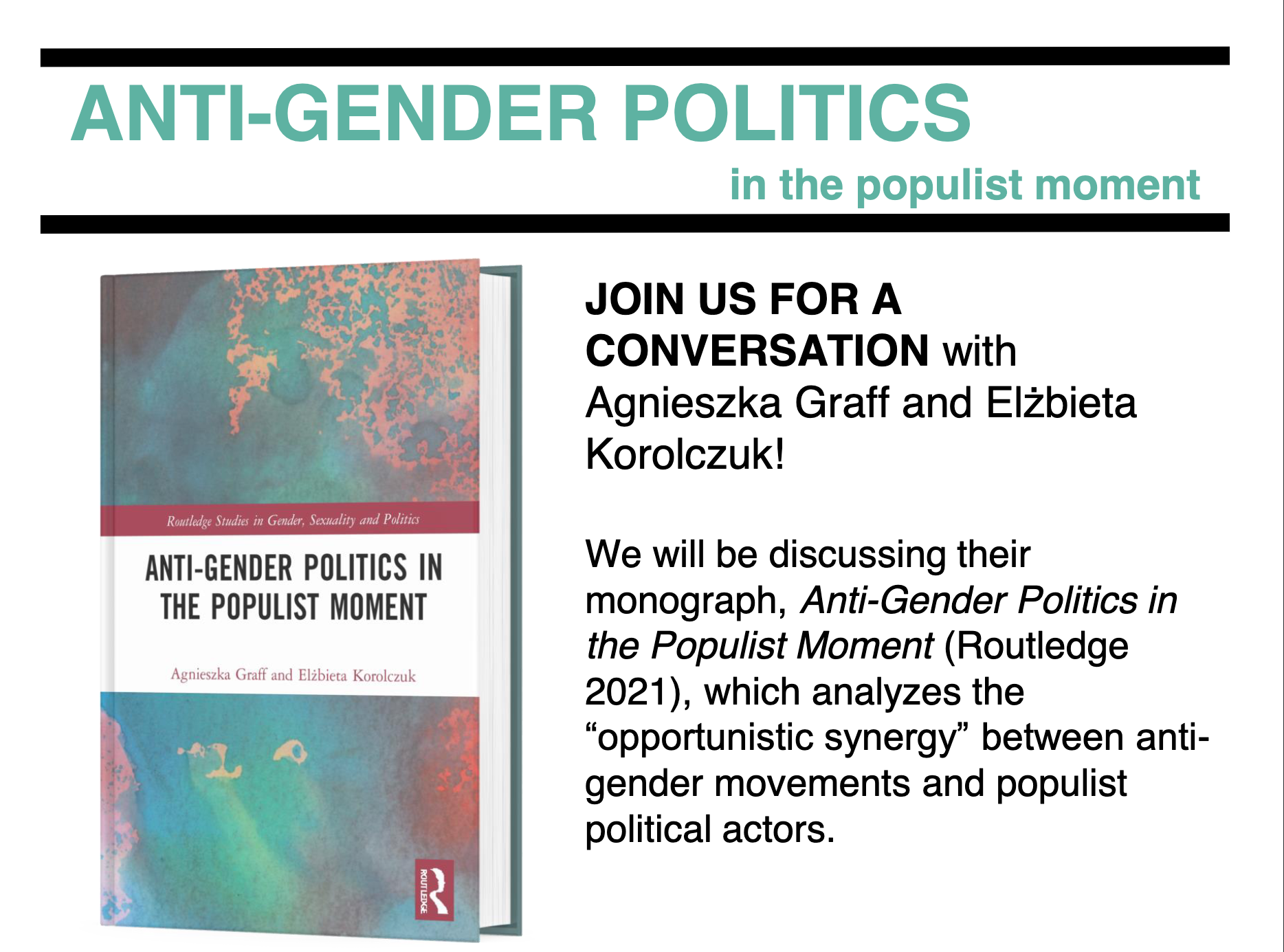 Read more about the article Join Us For A Conversation With Agnieszka Graff And Elżbieta Korolczuk!